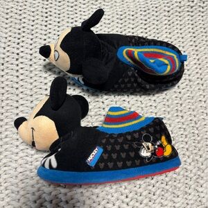 Disney Mickey Mouse Kids Slippers - Black, Blue, and Red